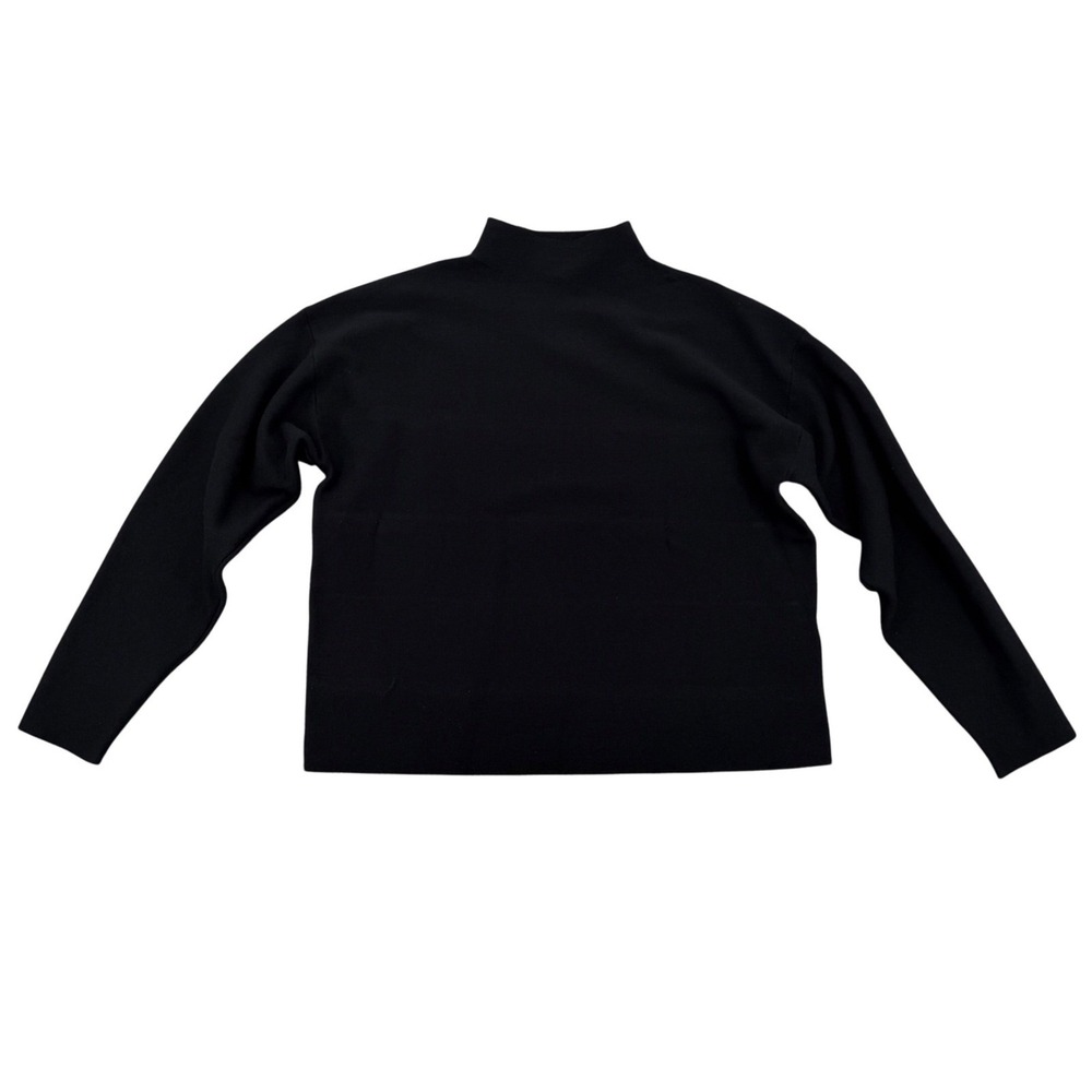 Zyia Active Mock Neck Sweater Womens Medium Black Long Sleeve Relaxed Fit Cozy